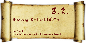Bozzay Krisztián névjegykártya