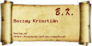 Bozzay Krisztián névjegykártya